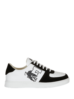 Sneakers In Pelle Con Pegaso, Donna, Multicolor