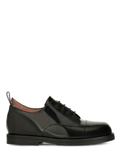 Scarpe Stringate Con Motivi Paisley, Uomo, Nero