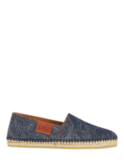 Espadrillas Paisley In Cotone E Lino, Uomo, Blu Navy