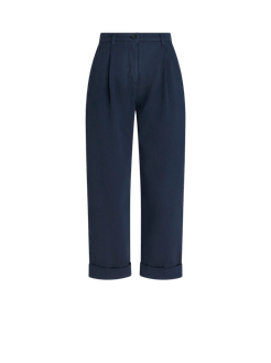 Pantaloni Chino Cropped, Donna, Blu Navy