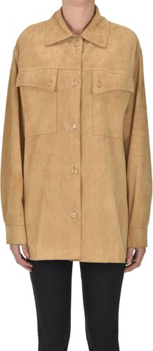 Giacca camicia in suede