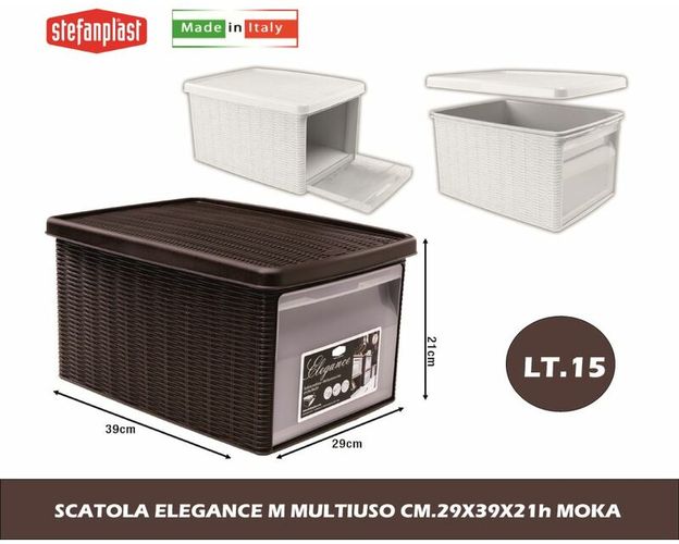 Scatola elegance multiuso CM.29X39X21h moka stefanplast