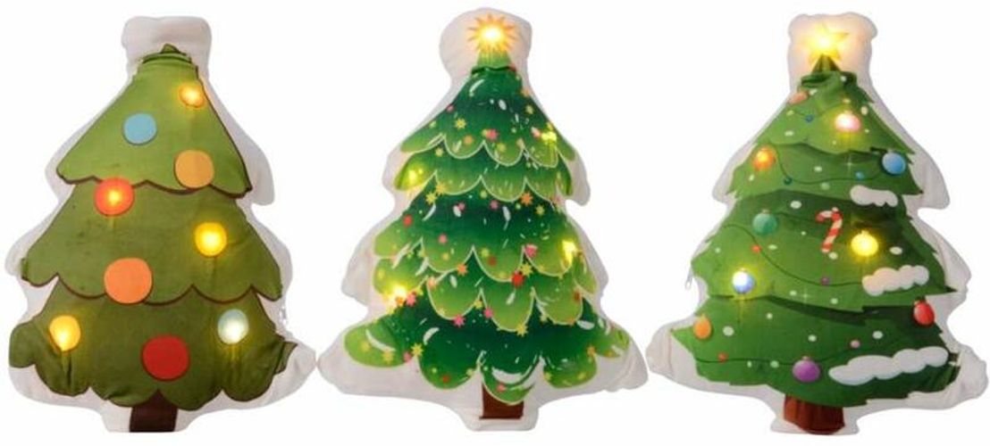 Cuscino Albero di Natale con luci led 40 cm - Fantasia