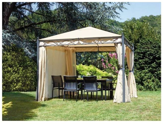 Gazebo quadrato 3x3 m in ferro antracite Sabbia