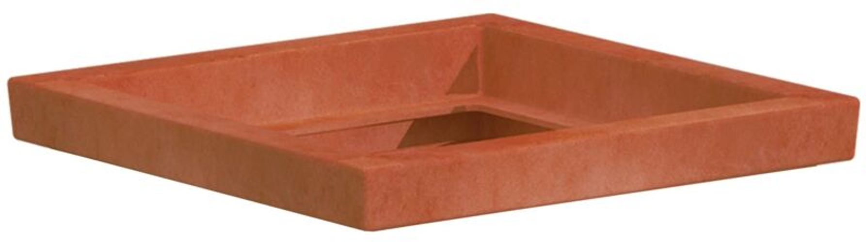 Sottovaso per vaso quadrato in resina per piante e fiori Made in Italy da esterno -50 x 50 cm / Terracotta