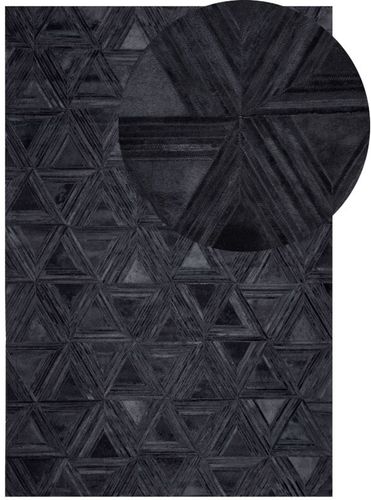 Tappeto in pelle nera 160x230cm Kasar - Nero
