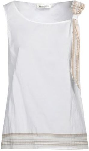Donna Top Bianco 38 73% Cotone 27% Poliammide