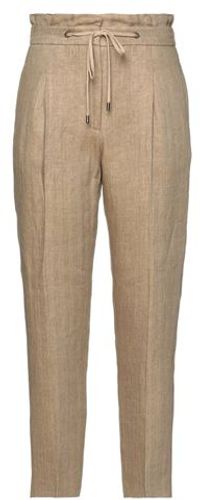 Donna Pantalone Khaki 42 100% Lino Cotone