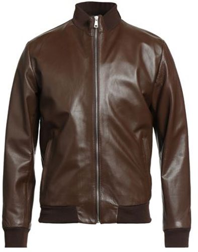 Uomo Giubbotto Marrone M 100% Pelle