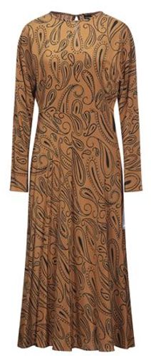 Donna Vestito midi Cuoio 36 100% Seta