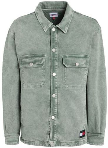 Uomo Capospalla jeans Verde S 99% Cotone riciclato 1% Elastan