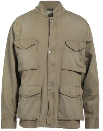 Uomo Capospalla jeans Verde militare L 100% Cotone