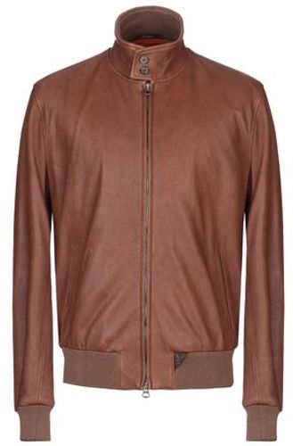 Uomo Giubbotto Marrone M 100% Pelle