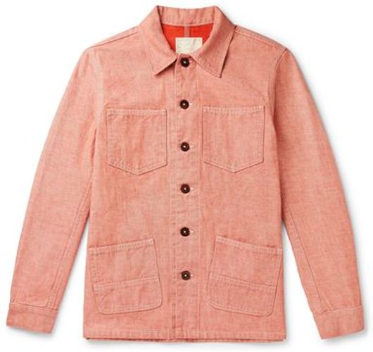 Uomo Capospalla jeans Rosso M 100% Cotone
