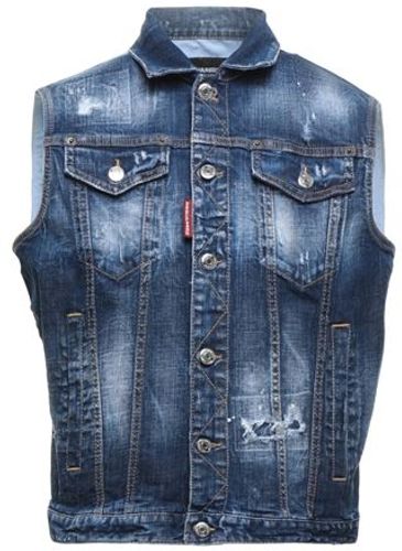 Uomo Capospalla jeans Blu 46 98% Cotone 2% Elastan Poliestere Zinco Alluminio