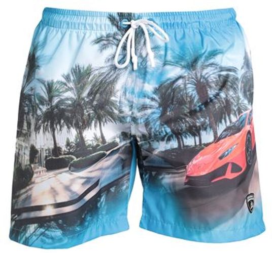 Uomo Boxer da mare Azzurro S 100% Poliestere
