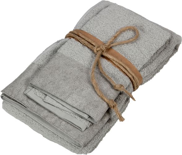 GALUCHAT Coppia(1+1). ospite e asciugamano - 40x60 + 60x110 -GRIGIO
