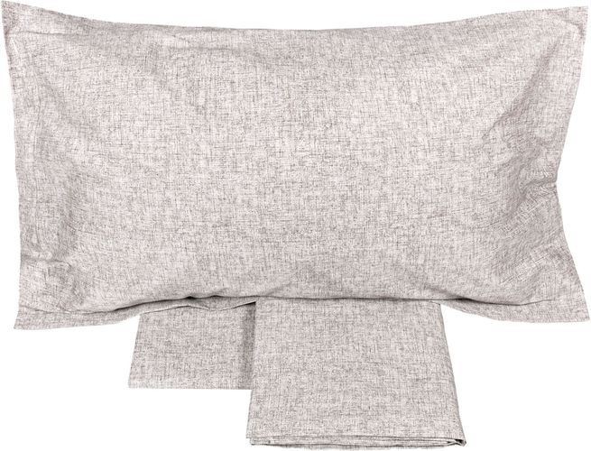 SHANTUNG Completo lenzuola-2 piazze-SASSO