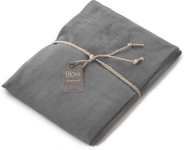 Lenzuolo matrimoniale con angoli SOFFIO - 100% lino - Piombo scuro