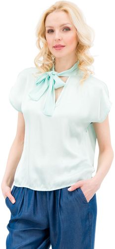 Blusa scollo a V con sciarpina 100% viscosa
