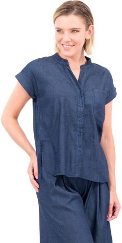 Camicia chambray in cotone manica con risvolto