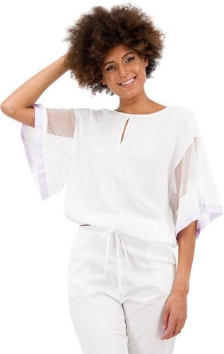 Blusa in viscosa con maniche a campanella