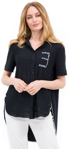 Camicia in tessuto goffrato di cotone a manica corta