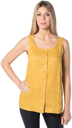Blusa smanicata made in Italy in lino