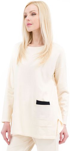 Maglia girocollo in misto viscosa con tasche