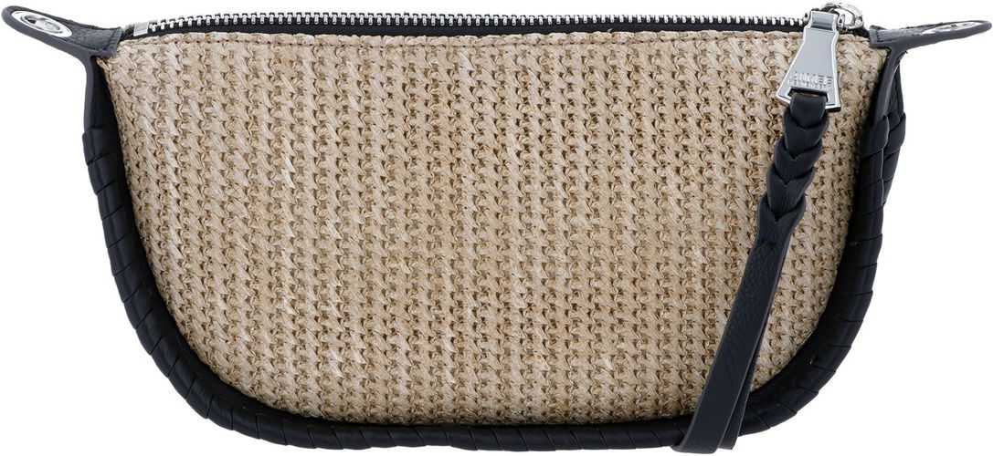 Borsa a tracolla Casablanca in raffia e pelle
