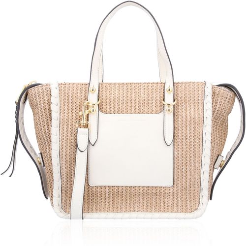 Borsa a tracolla Casablanca in raffia e pelle