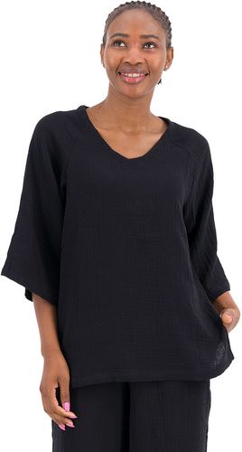 T-shirt in cotone con ampie maniche 3/4 a campana