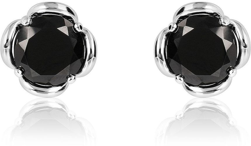 Orecchini a lobo in argento 925 con spinello nero