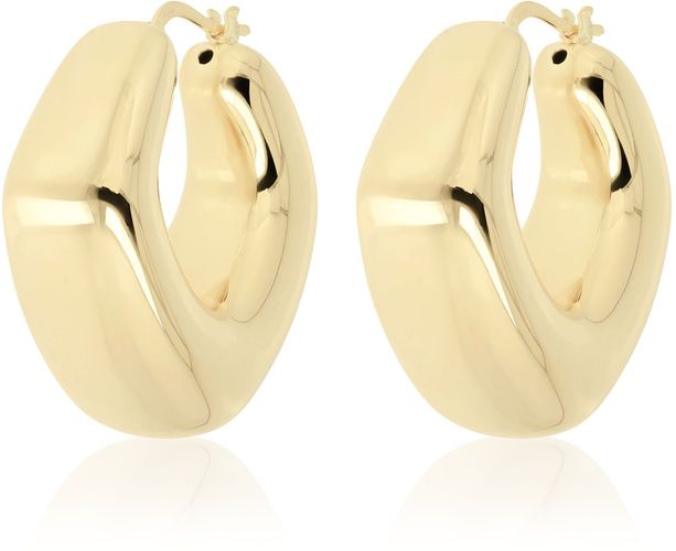 Orecchini a cerchio argento 925 placcato design a rombo