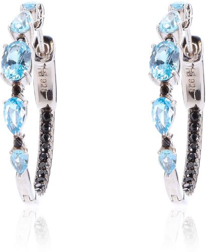 Orecchini argento 925 con simulante acquamarina