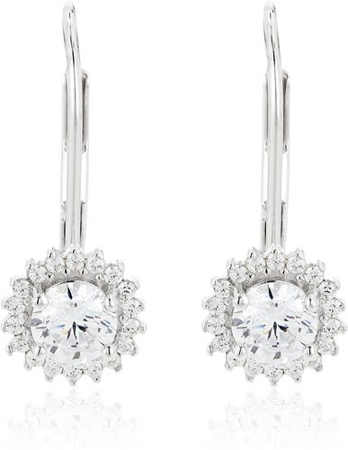 Orecchini monachella in argento 925 con fiore