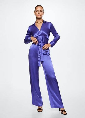 Pantaloni satinati fiocco