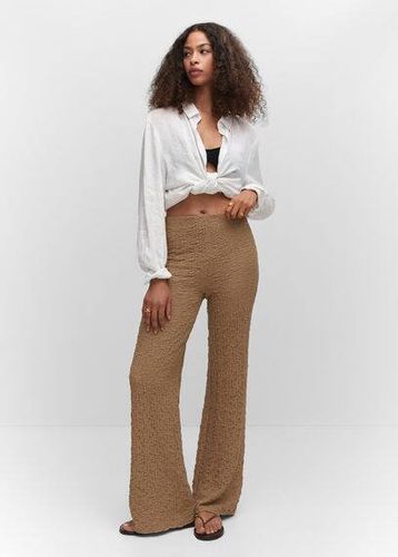 Pantaloni texture wideleg