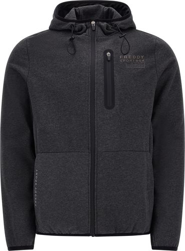 Felpa cappuccio con coulisse elastica e taschino zippato