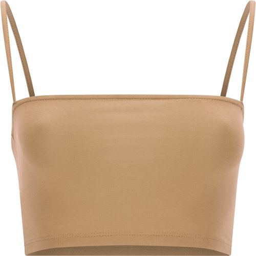 Crop top elasticizzato con spalline sottili